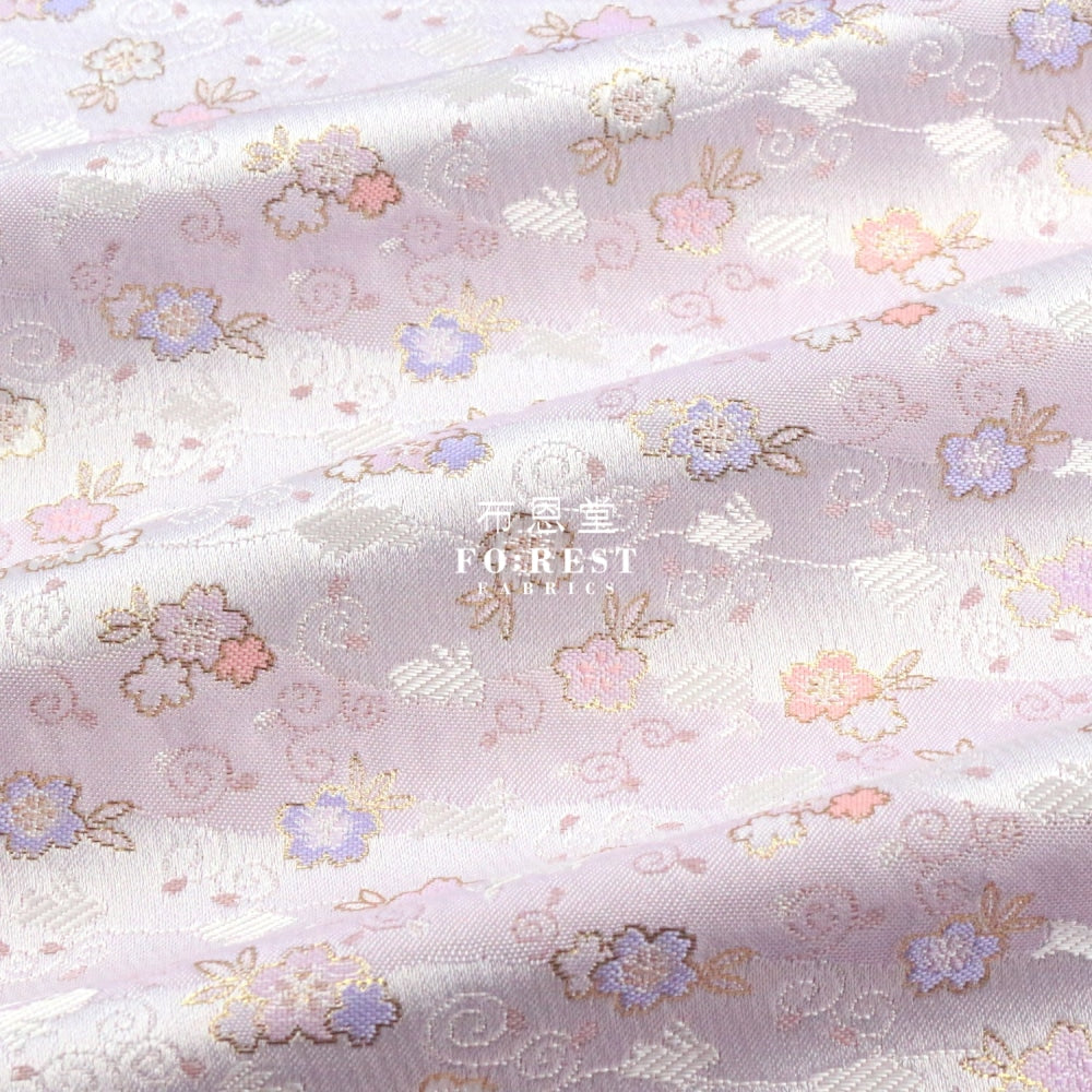 Gold Brocade - Rabbit Cloud Fabric Icepurple Polyester