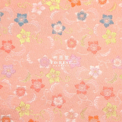 Gold Brocade - Sakura star fabric Pink - FO:REST Fabric 布恩堂Liberty fabrictana lawnjapanese fabricykk zipper