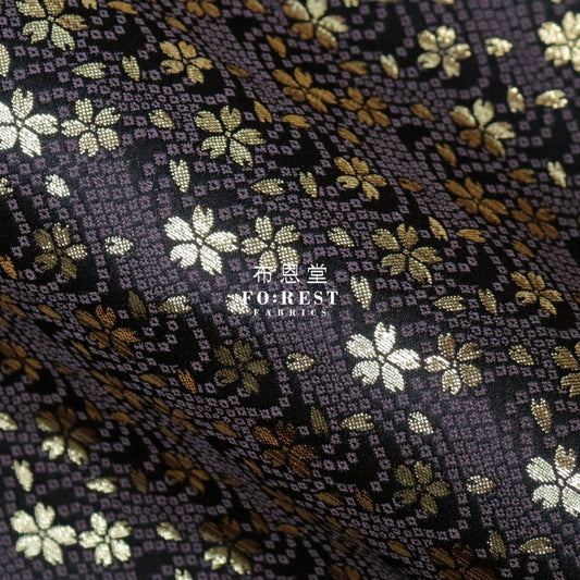 Gold Brocade - Sakura Fabric Blackgold Polyester