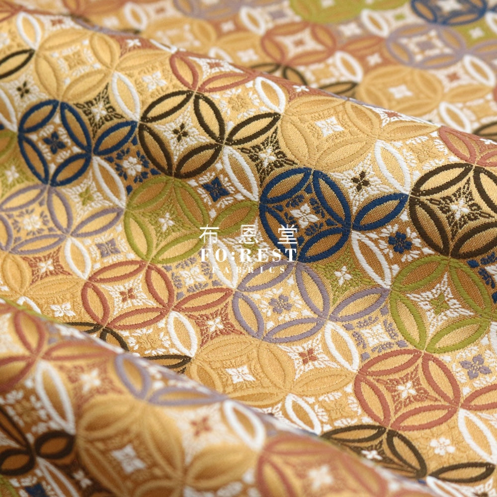 Gold Brocade - Shippo Kinran Fabric Darkgold Polyester