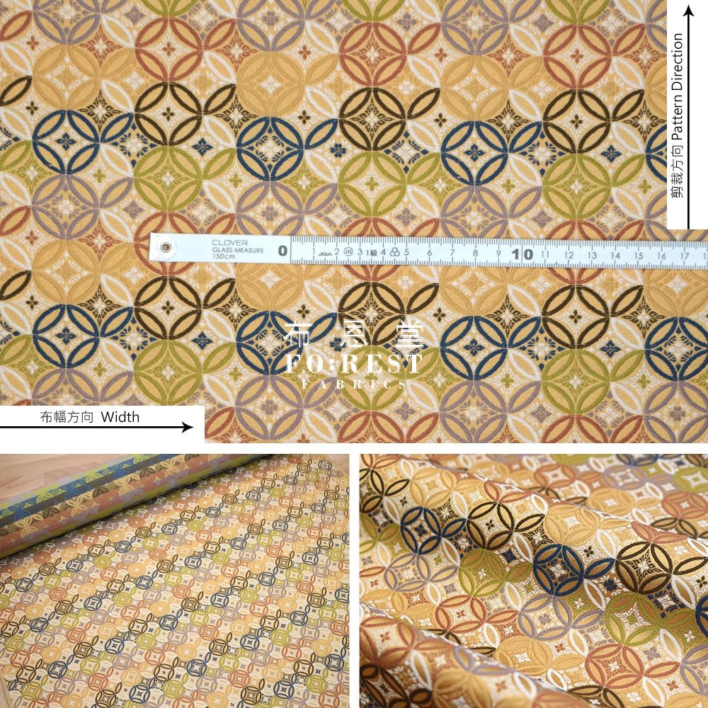 Gold Brocade - Shippo Kinran Fabric Darkgold Polyester