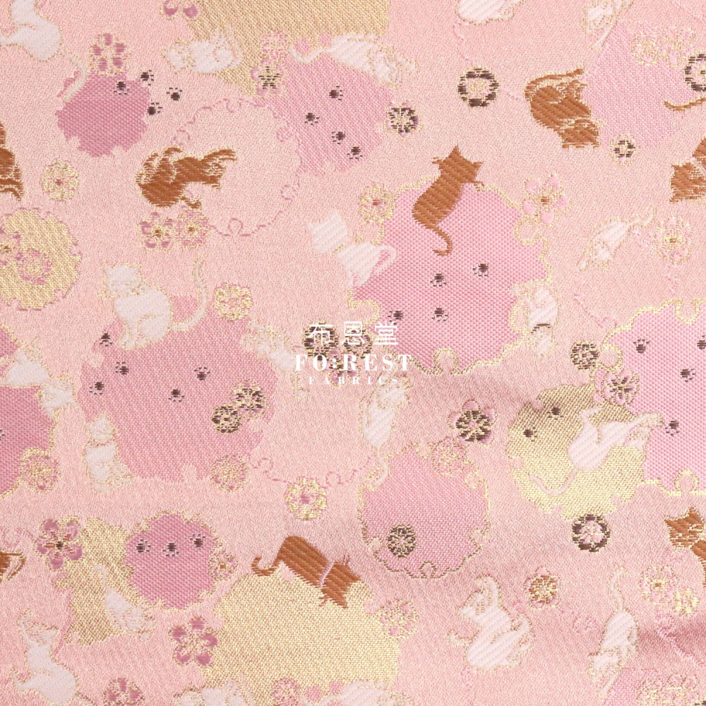 Gold Brocade - Snow Cats Paw Fabric Polyester