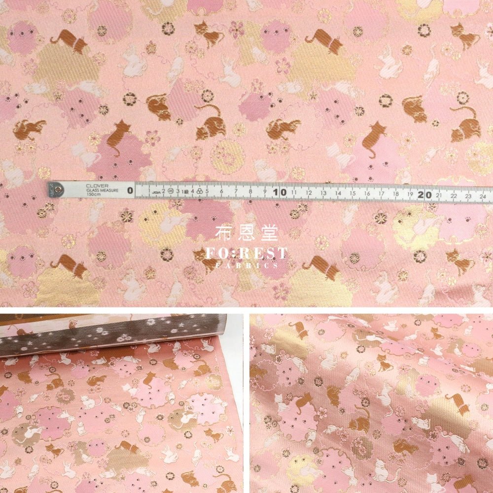 Gold Brocade - Snow Cats Paw fabric - FO:REST Fabric 布恩堂Liberty fabrictana lawnjapanese fabricykk zipper
