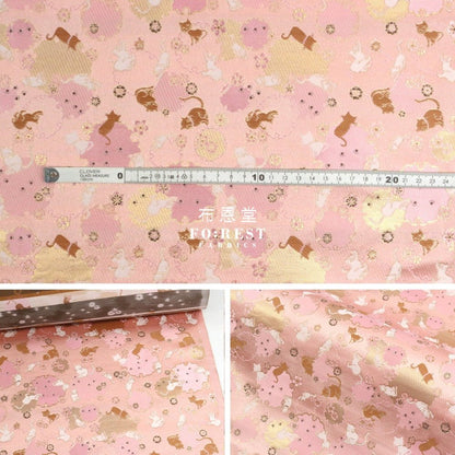 Gold Brocade - Snow Cats Paw fabric - FO:REST Fabric 布恩堂Liberty fabrictana lawnjapanese fabricykk zipper
