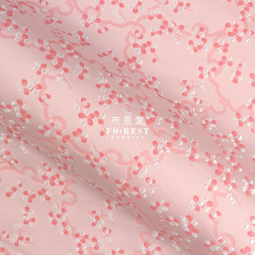 Gold Brocade - Snow Flower fabric Pink - FO:REST Fabric 布恩堂Liberty fabrictana lawnjapanese fabricykk zipper