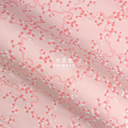 Gold Brocade - Snow Flower fabric Pink - FO:REST Fabric 布恩堂Liberty fabrictana lawnjapanese fabricykk zipper