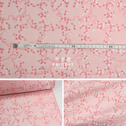 Gold Brocade - Snow Flower fabric Pink - FO:REST Fabric 布恩堂Liberty fabrictana lawnjapanese fabricykk zipper