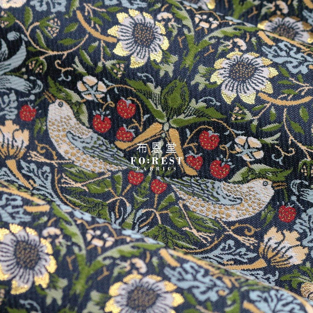 Gold Brocade - Strawberry thief fabric - FO:REST Fabric 布恩堂Liberty fabrictana lawnjapanese fabricykk zipper