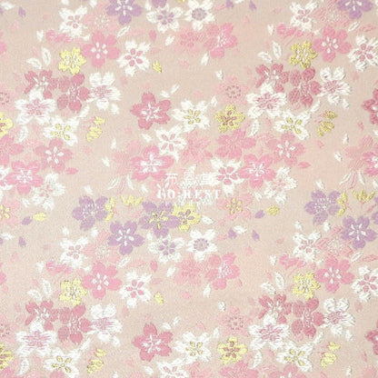 Gold Brocade - sweet Sakura fabric Light Pink - FO:REST Fabric 布恩堂Liberty fabrictana lawnjapanese fabricykk zipper