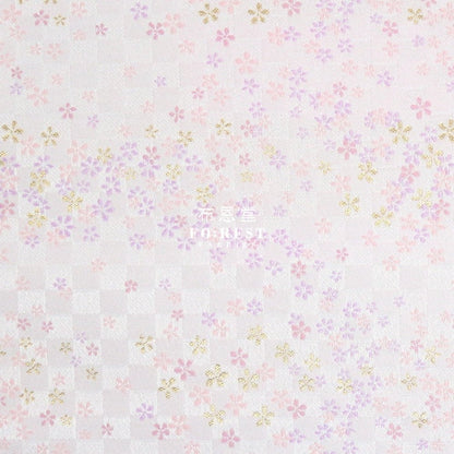 Gold Brocade - Tiny Flower grid fabric white - FO:REST Fabric 布恩堂Liberty fabrictana lawnjapanese fabricykk zipper