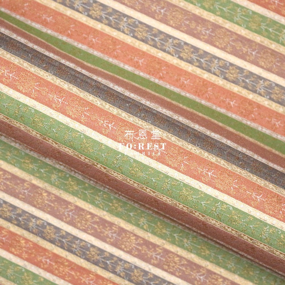 Gold Brocade - Tradition strip fabric - FO:REST Fabric 布恩堂Liberty fabrictana lawnjapanese fabricykk zipper