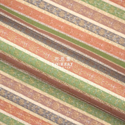 Gold Brocade - Tradition strip fabric - FO:REST Fabric 布恩堂Liberty fabrictana lawnjapanese fabricykk zipper