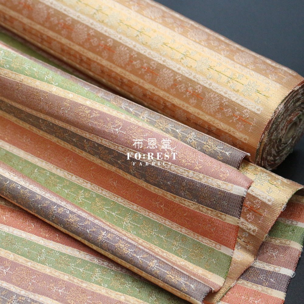 Gold Brocade - Tradition strip fabric - FO:REST Fabric 布恩堂Liberty fabrictana lawnjapanese fabricykk zipper