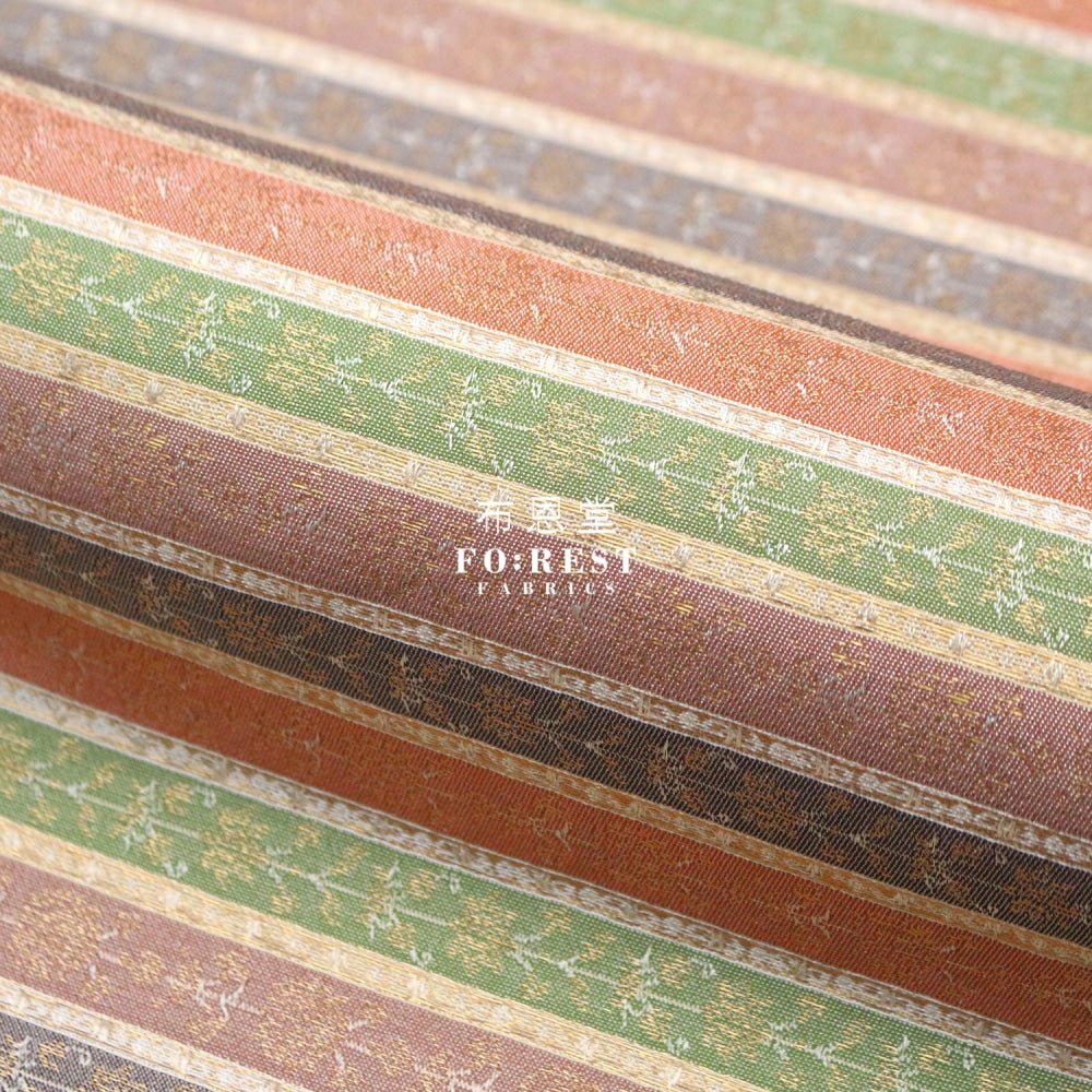 Gold Brocade - Tradition strip fabric - FO:REST Fabric 布恩堂Liberty fabrictana lawnjapanese fabricykk zipper