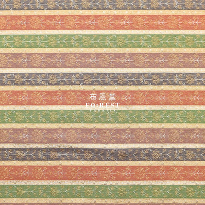 Gold Brocade - Tradition strip fabric - FO:REST Fabric 布恩堂Liberty fabrictana lawnjapanese fabricykk zipper
