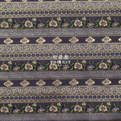 Gold Brocade - Tradition strip flower fabric - FO:REST Fabric 布恩堂Liberty fabrictana lawnjapanese fabricykk zipper