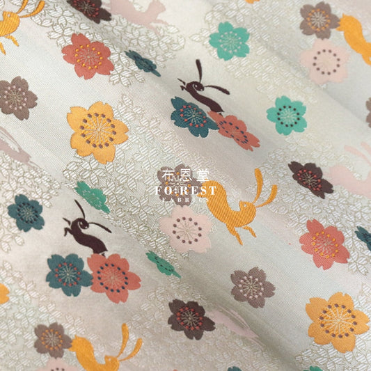 Gold Brocade - Traditional Rabbit Fabric Polyester