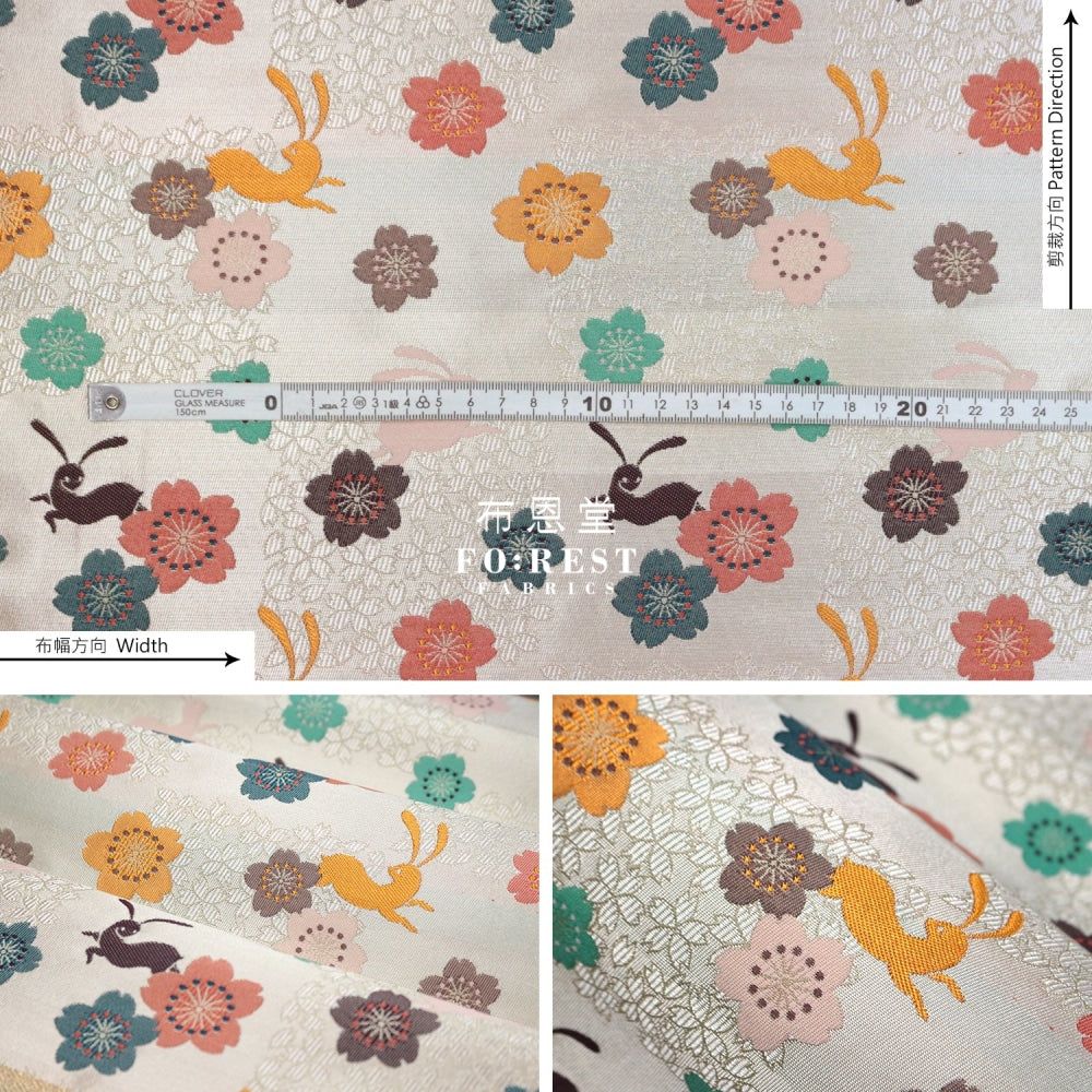 Gold Brocade - Traditional Rabbit Fabric Polyester