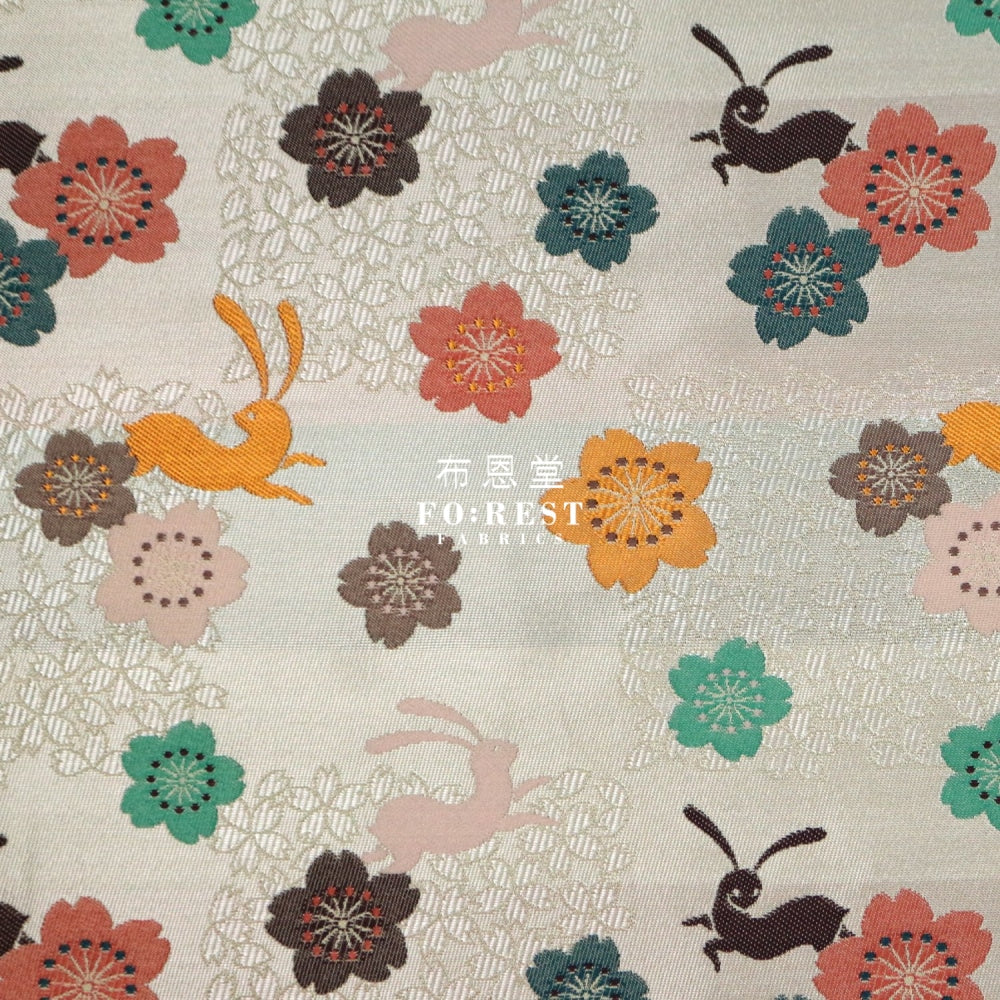 Gold Brocade - Traditional Rabbit Fabric Polyester