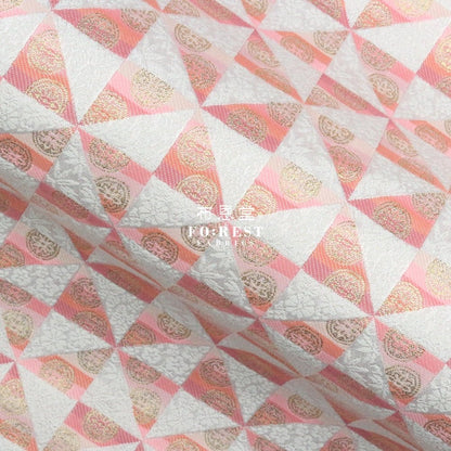 Gold Brocade - Triangle Flower fabric Pink - FO:REST Fabric 布恩堂Liberty fabrictana lawnjapanese fabricykk zipper