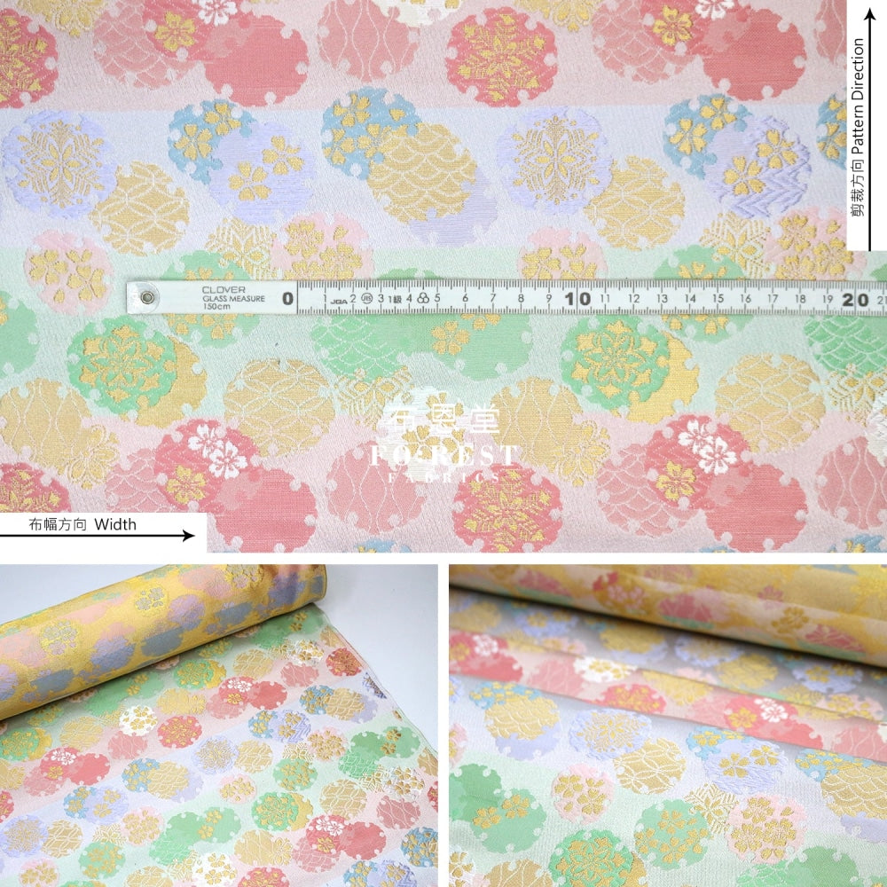 Gold Brocade - Yukiwa Snow Fabric Pearl Polyester