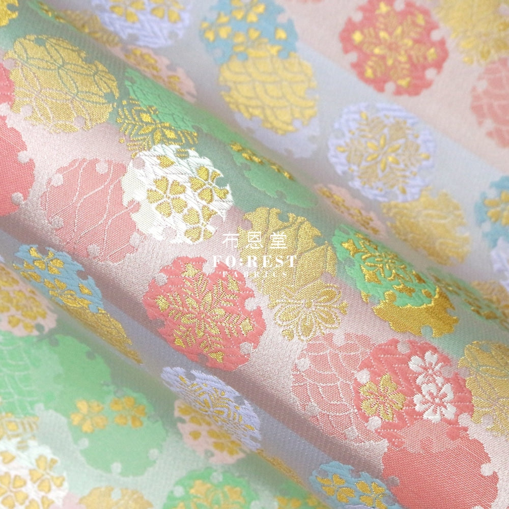 Gold Brocade - Yukiwa Snow Fabric Pearl Polyester