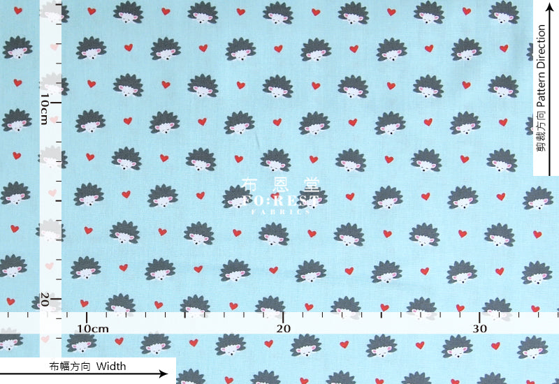 cotton - hedghog fabric - forest-fabric