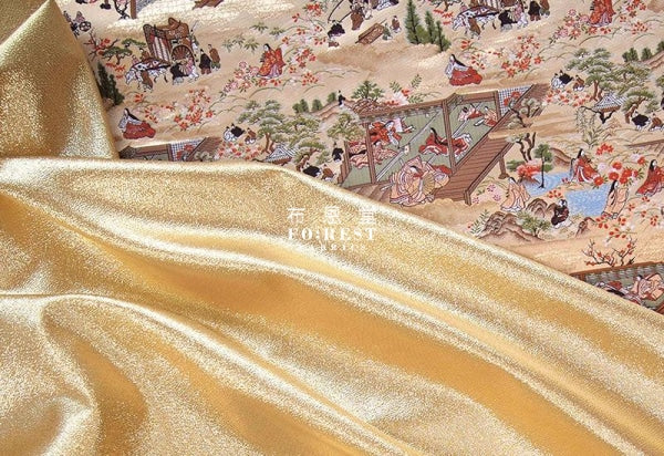 金らん "KINRAN" - Solid gold brocade fabric - forest-fabric