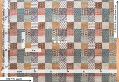 金らん "KINRAN" - Traditional傳統格 gold brocade fabric - forest-fabric