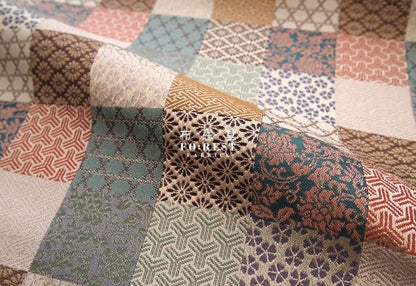 金らん "KINRAN" - Traditional傳統格 gold brocade fabric - forest-fabric