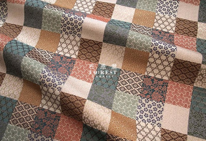 金らん "KINRAN" - Traditional傳統格 gold brocade fabric - forest-fabric
