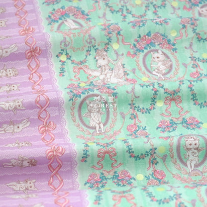 JoliFleur - cotton - Festoon EVERGREEN fabric - FO:REST Fabric 布恩堂Liberty fabrictana lawnjapanese fabricykk zipper