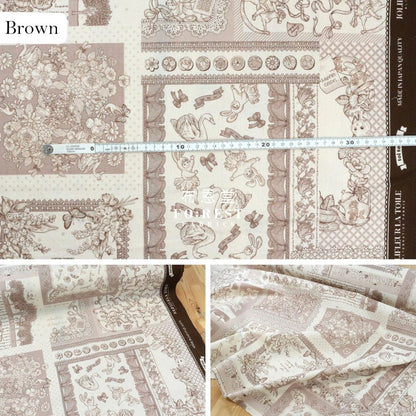 JoliFleur - cotton linen - ToiToiToi Brown - FO:REST Fabric 布恩堂Liberty fabrictana lawnjapanese fabricykk zipper