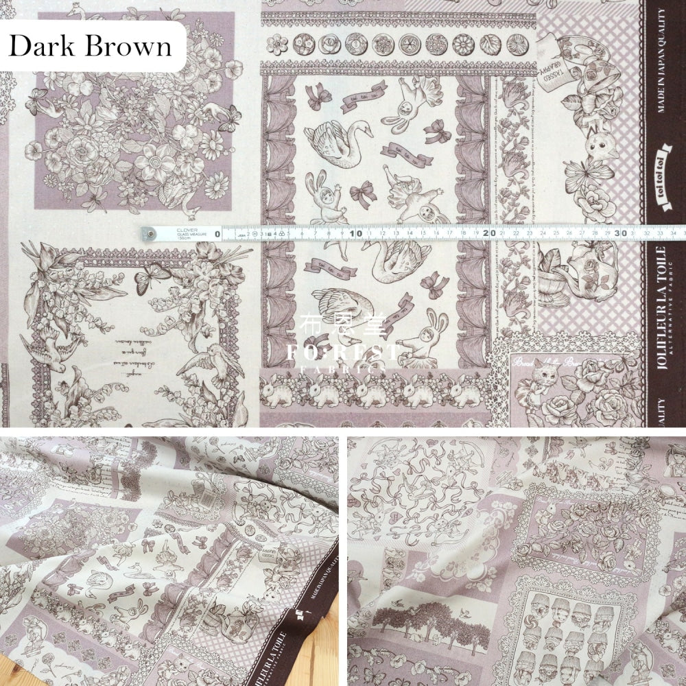 Jolifleur - Cotton Linen Toitoitoi Dark Brown Fabric