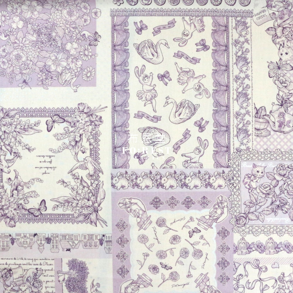 Jolifleur - Cotton Linen Toitoitoi Purple Fabric