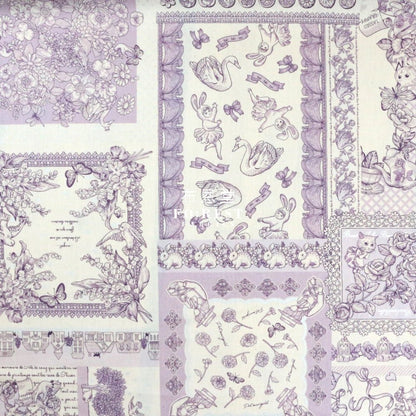 JoliFleur - cotton linen - ToiToiToi Purple - FO:REST Fabric 布恩堂Liberty fabrictana lawnjapanese fabricykk zipper