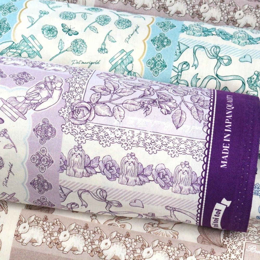 JoliFleur - cotton linen - ToiToiToi Purple - FO:REST Fabric 布恩堂Liberty fabrictana lawnjapanese fabricykk zipper