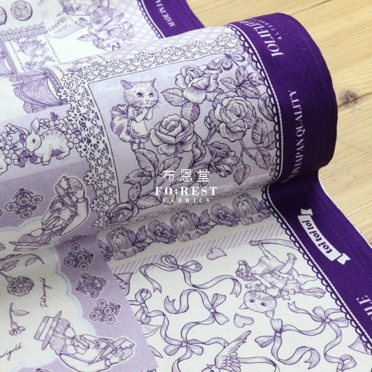 JoliFleur - cotton linen - ToiToiToi Purple - FO:REST Fabric 布恩堂Liberty fabrictana lawnjapanese fabricykk zipper