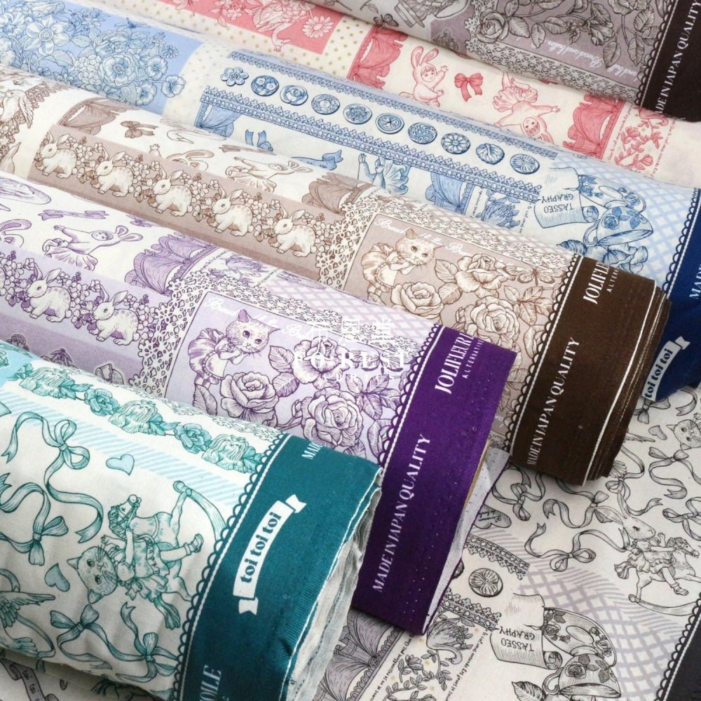 JoliFleur - cotton linen - ToiToiToi Purple - FO:REST Fabric 布恩堂Liberty fabrictana lawnjapanese fabricykk zipper