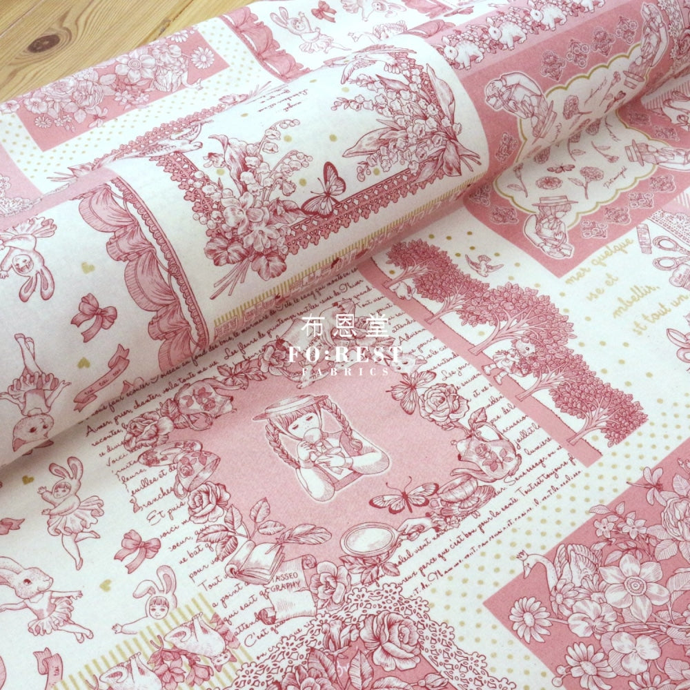 Jolifleur - Cotton Linen Toitoitoi Red Fabric