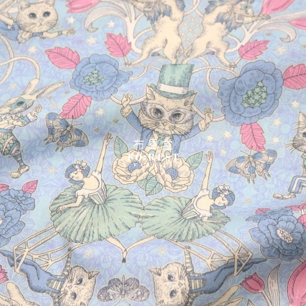 JoliFleur - cotton - Showtime fabric Noël Blue - FO:REST Fabric 布恩堂Liberty fabrictana lawnjapanese fabricykk zipper