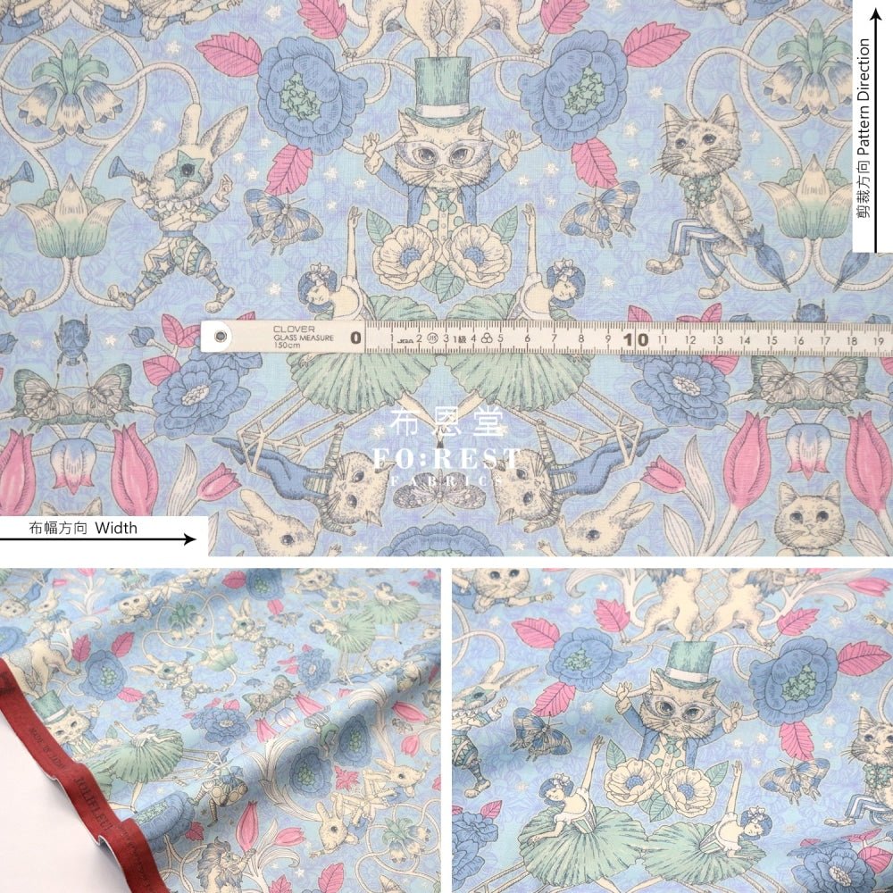 JoliFleur - cotton - Showtime fabric Noël Blue - FO:REST Fabric 布恩堂Liberty fabrictana lawnjapanese fabricykk zipper