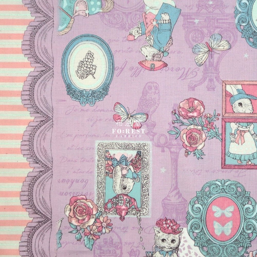JoliFleur - cotton - TeaParty LT.PURPLE fabric - FO:REST Fabric 布恩堂Liberty fabrictana lawnjapanese fabricykk zipper