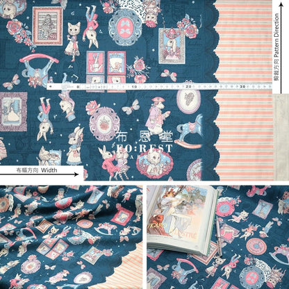JoliFleur - cotton - TeaParty MarieBlue fabric - FO:REST Fabric 布恩堂Liberty fabrictana lawnjapanese fabricykk zipper