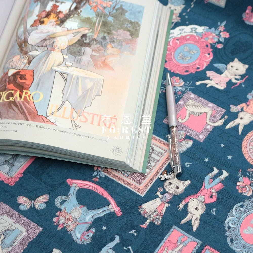 JoliFleur - cotton - TeaParty MarieBlue fabric - FO:REST Fabric 布恩堂Liberty fabrictana lawnjapanese fabricykk zipper