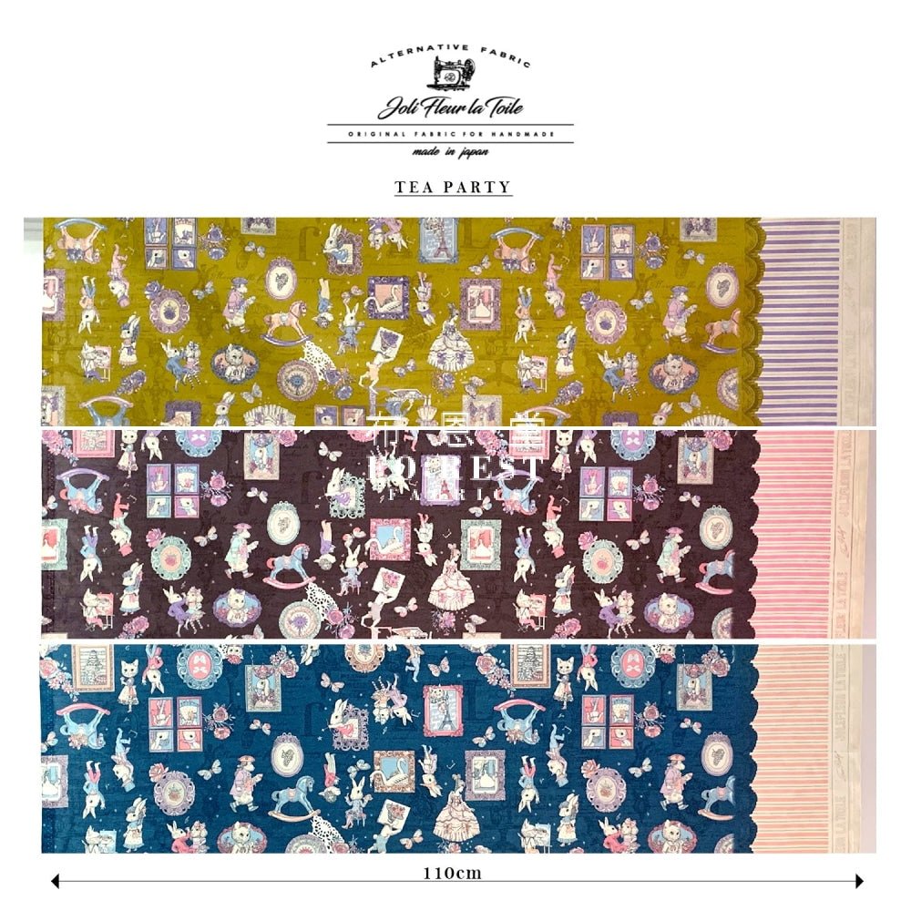 JoliFleur - cotton - TeaParty SepiaGray fabric - FO:REST Fabric 布恩堂Liberty fabrictana lawnjapanese fabricykk zipper