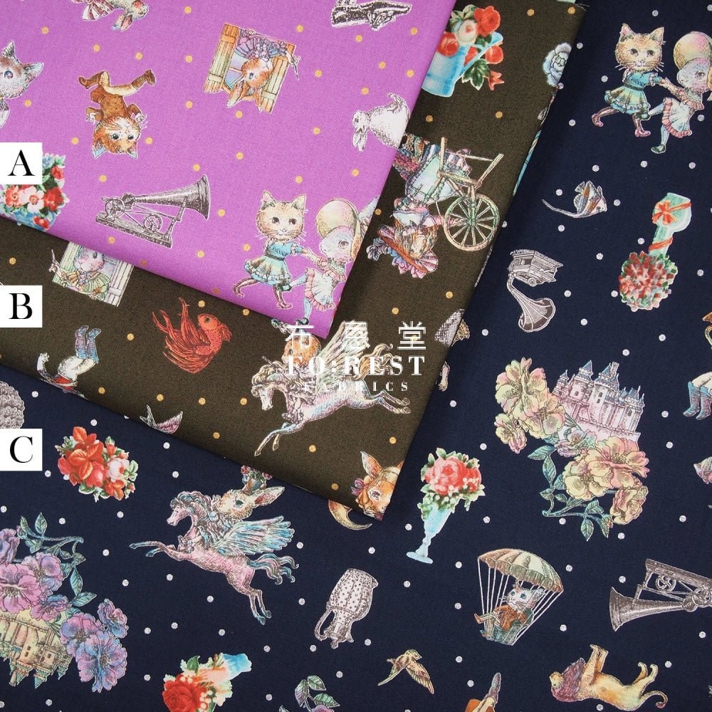 JoliFleur - cotton - THORN ROSE fabric - FO:REST Fabric 布恩堂Liberty fabrictana lawnjapanese fabricykk zipper
