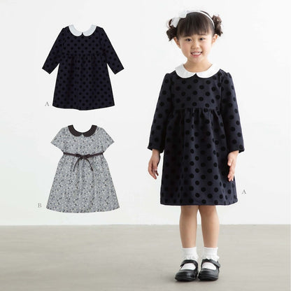 Kids flat Collar One Piece | Paper Pattern - FO:REST Fabric 布恩堂Liberty fabrictana lawnjapanese fabricykk zipper
