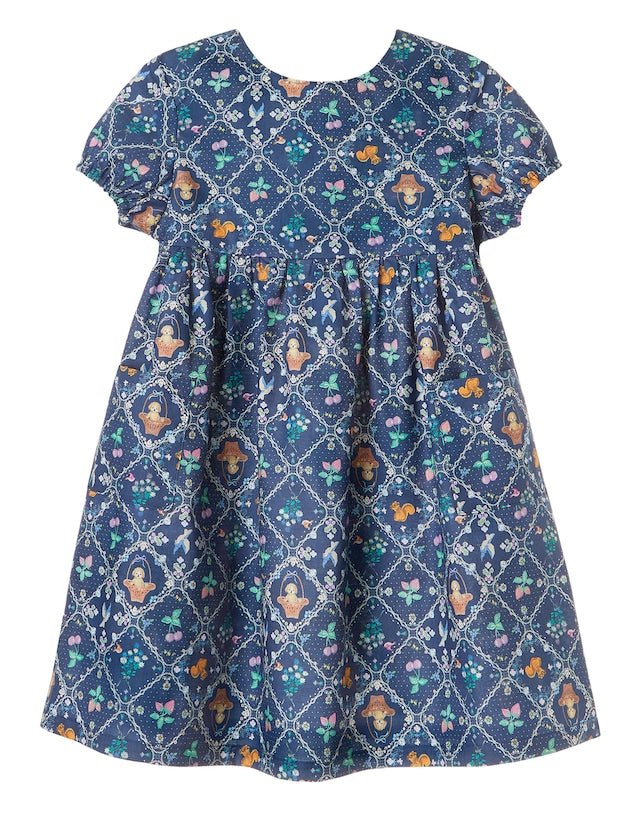 Kids gathered waist One Piece | Paper Pattern - FO:REST Fabric 布恩堂Liberty fabrictana lawnjapanese fabricykk zipper