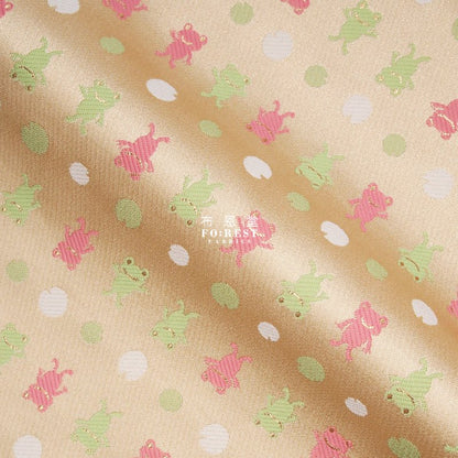 金らん"KINRAN" - Little frog青蛙 gold brocade fabric - FO:REST Fabric 布恩堂Liberty fabrictana lawnjapanese fabricykk zipper
